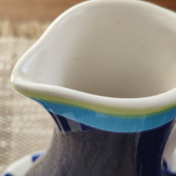 Living Art Stoneage VTG Cruet Set of 3 Carleen Gaby Stoneage Handpainted - Picture 12 of 13